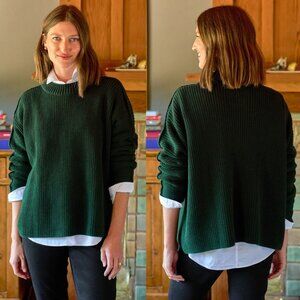 Frank & Eileen Montecito Sweater British Racing Green Knit Pullover Size M